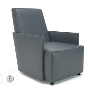 Pella 69cm Wide Armchair in Cristina Marrone Ultima Faux Leather with Socket
