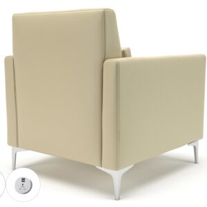 Roselle 90cm Wide Armchair in Cristina Marrone Ultima Faux Leather with Socket - Image 18
