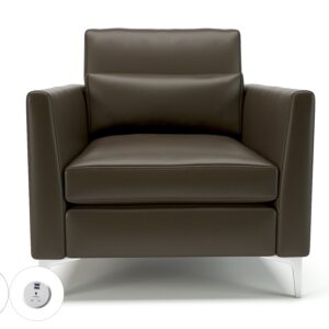 Roselle 90cm Wide Armchair in Cristina Marrone Ultima Faux Leather with Socket - Image 71