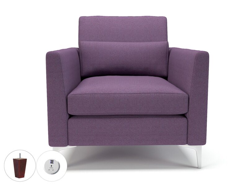Roselle 90cm Wide Armchair in Camira Era Fabric with Socket - Image 92