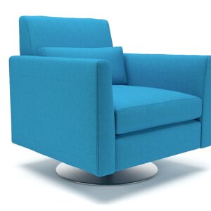 Roselle 90cm Wide Swivel Armchair in Camira Era Fabric - Image 3