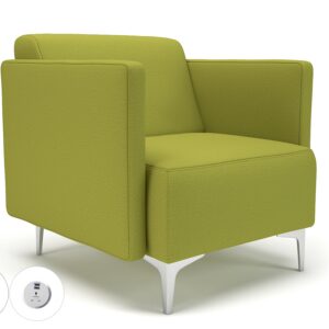 Napa Slim Arm 75cm Wide Armchair in Warwick Dolly Fabric with Socket - Image 4
