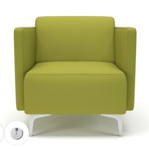 Napa Slim Arm 75cm Wide Armchair in Warwick Dolly Fabric with Socket - Image 5