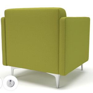 Napa Slim Arm 75cm Wide Armchair in Warwick Dolly Fabric with Socket - Image 6