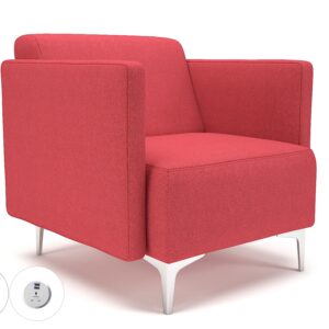 Napa Slim Arm 75cm Wide Armchair in Camira Era Fabric with Socket - Image 4