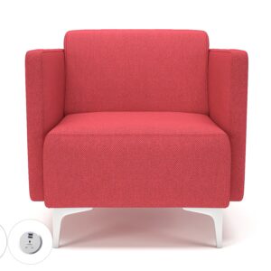 Napa Slim Arm 75cm Wide Armchair in Camira Era Fabric with Socket - Image 5