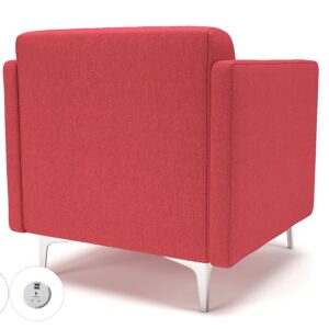 Napa Slim Arm 75cm Wide Armchair in Camira Era Fabric with Socket - Image 6