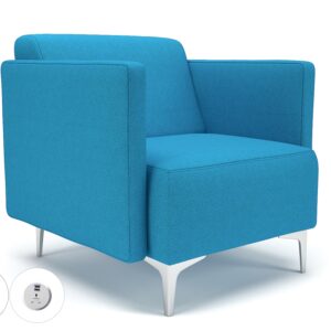 Napa Slim Arm 75cm Wide Armchair in Camira Era Fabric with Socket - Image 16