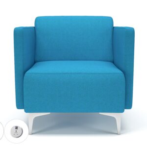 Napa Slim Arm 75cm Wide Armchair in Camira Era Fabric with Socket - Image 17