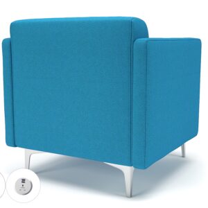 Napa Slim Arm 75cm Wide Armchair in Camira Era Fabric with Socket - Image 18