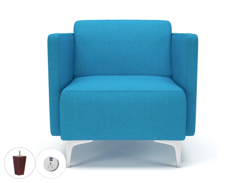 Napa Slim Arm 75cm Wide Armchair in Camira Era Fabric with Socket - Image 20