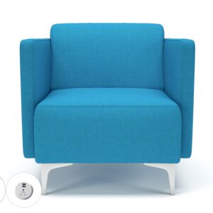 Napa Slim Arm 75cm Wide Armchair in Camira Era Fabric with Socket - Image 23