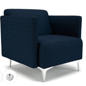 Napa Slim Arm 75cm Wide Armchair in Camira Era Fabric with Socket - Image 25