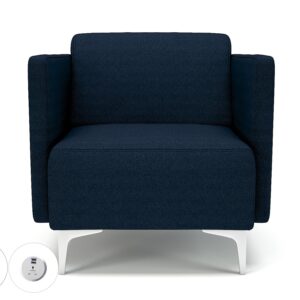 Napa Slim Arm 75cm Wide Armchair in Camira Era Fabric with Socket - Image 26