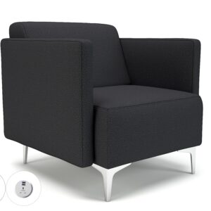 Napa Slim Arm 75cm Wide Armchair in Warwick Dolly Fabric with Socket - Image 16