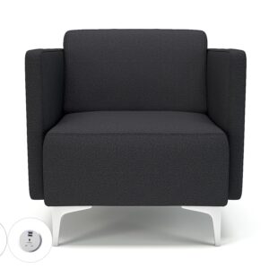 Napa Slim Arm 75cm Wide Armchair in Warwick Dolly Fabric with Socket - Image 17