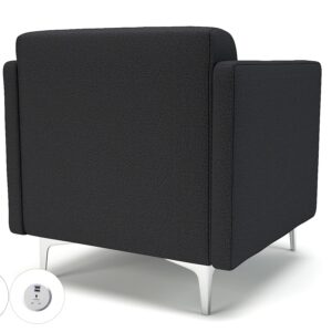 Napa Slim Arm 75cm Wide Armchair in Warwick Dolly Fabric with Socket - Image 18