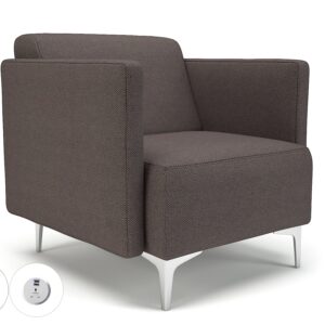 Napa Slim Arm 75cm Wide Armchair in Camira Era Fabric with Socket - Image 40