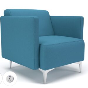 Napa Slim Arm 75cm Wide Armchair in Warwick Dolly Fabric with Socket - Image 28