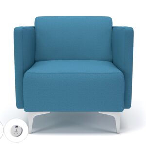 Napa Slim Arm 75cm Wide Armchair in Warwick Dolly Fabric with Socket - Image 29