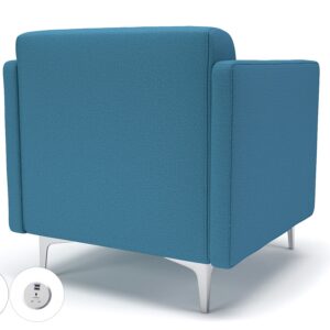 Napa Slim Arm 75cm Wide Armchair in Warwick Dolly Fabric with Socket - Image 30
