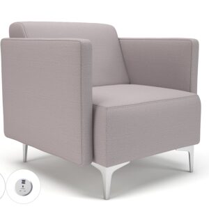 Napa Slim Arm 75cm Wide Armchair in Warwick Dolly Fabric with Socket - Image 43