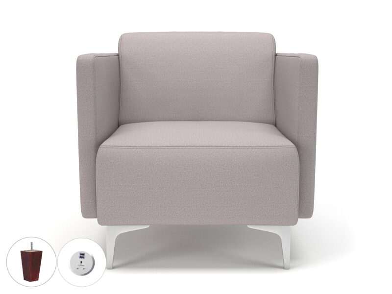 Napa Slim Arm 75cm Wide Armchair in Warwick Dolly Fabric with Socket - Image 44
