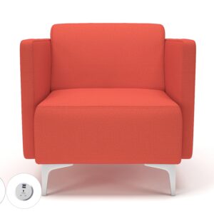 Napa Slim Arm 75cm Wide Armchair in Warwick Dolly Fabric with Socket - Image 50