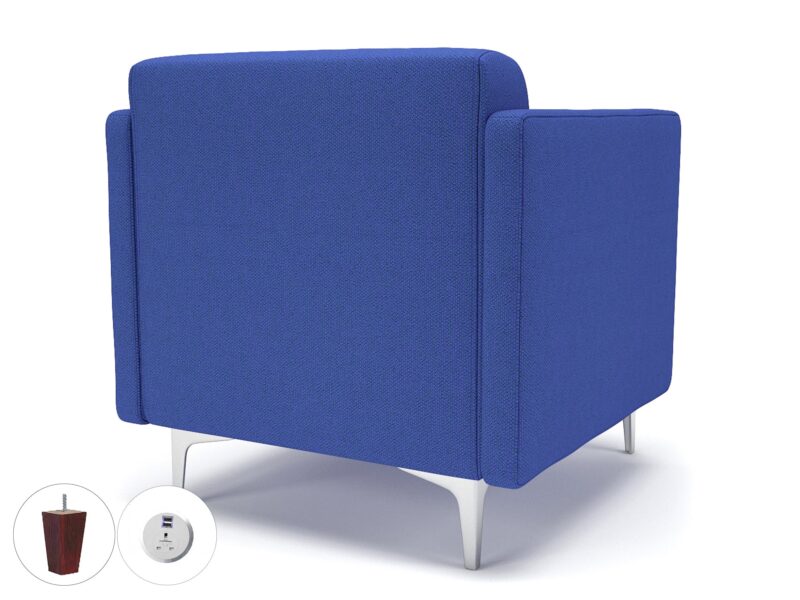 Napa Slim Arm 75cm Wide Armchair in Camira Era Fabric with Socket - Image 57