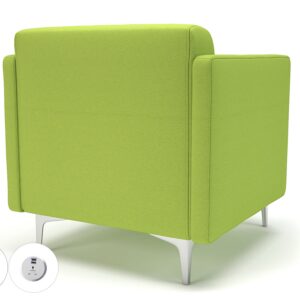 Napa Slim Arm 75cm Wide Armchair in Camira Era Fabric with Socket - Image 66