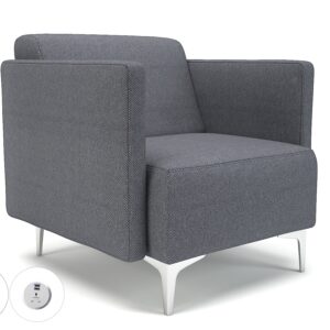 Napa Slim Arm 75cm Wide Armchair in Camira Era Fabric with Socket - Image 73