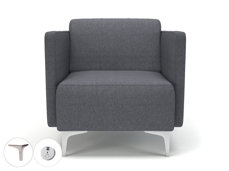 Napa Slim Arm 75cm Wide Armchair in Camira Era Fabric with Socket - Image 74