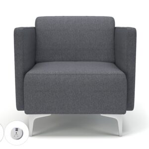 Napa Slim Arm 75cm Wide Armchair in Camira Era Fabric with Socket - Image 83