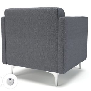 Napa Slim Arm 75cm Wide Armchair in Camira Era Fabric with Socket - Image 84