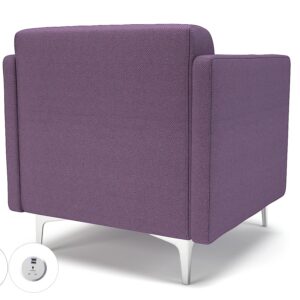 Napa Slim Arm 75cm Wide Armchair in Camira Era Fabric with Socket - Image 90