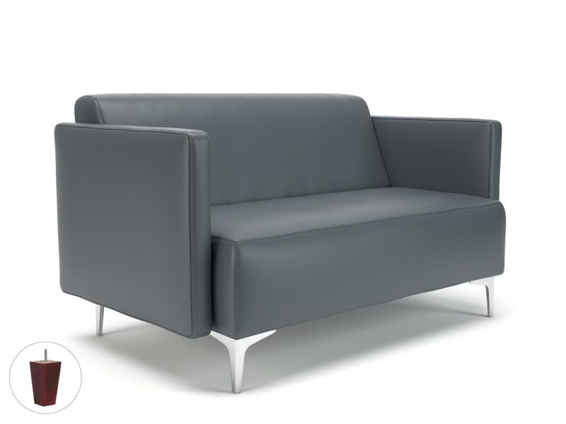 Napa Slim Arm 125cm Wide Sofa in Cristina Marrone Ultima Faux Leather - Image 7