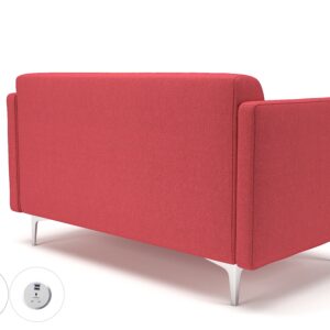 Napa Slim Arm 125cm Wide Sofa in Camira Era Fabric with Socket - Image 9