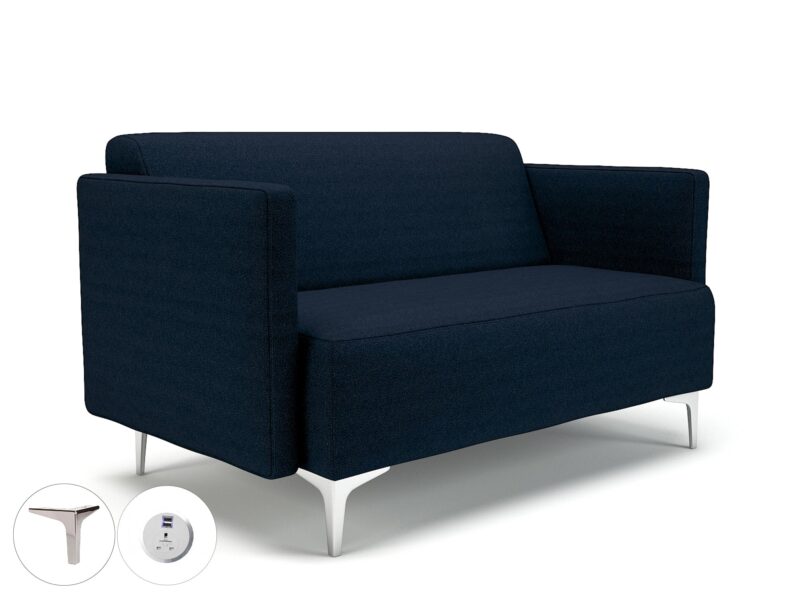 Napa Slim Arm 125cm Wide Sofa in Camira Era Fabric with Socket - Image 25