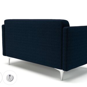 Napa Slim Arm 125cm Wide Sofa in Camira Era Fabric with Socket - Image 27