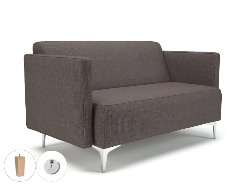 Napa Slim Arm 125cm Wide Sofa in Camira Era Fabric with Socket - Image 46