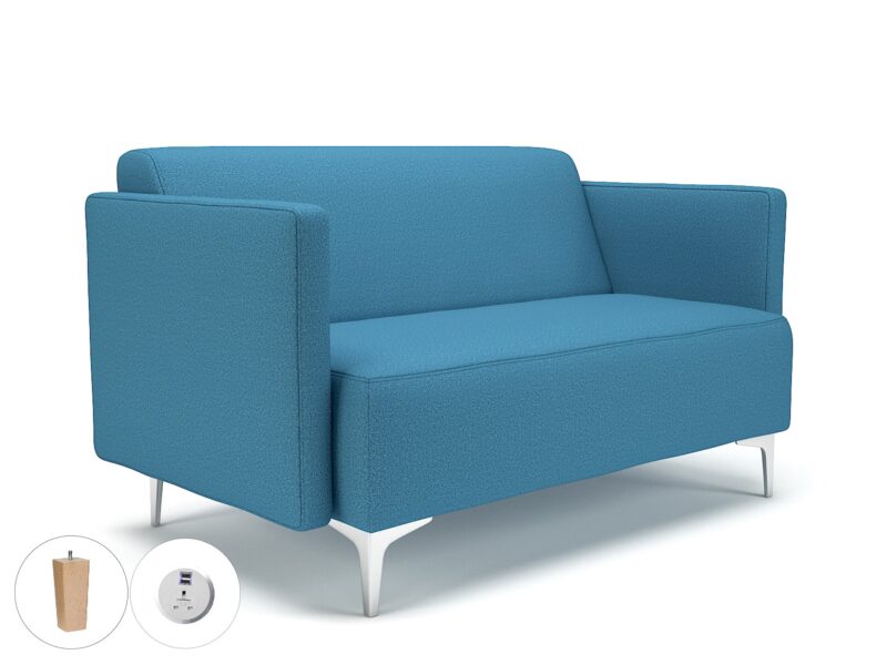 Napa Slim Arm 125cm Wide Sofa in Warwick Dolly Fabric with Socket - Image 34