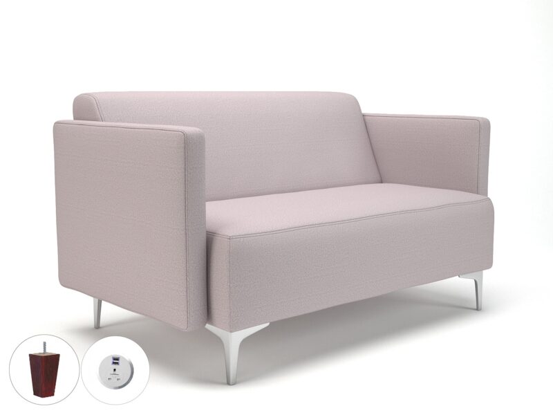 Napa Slim Arm 125cm Wide Sofa in Warwick Dolly Fabric with Socket - Image 43