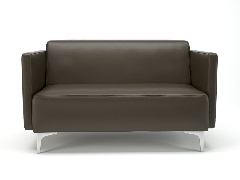 Napa Slim Arm 125cm Wide Sofa in Cristina Marrone Ultima Faux Leather - Image 50