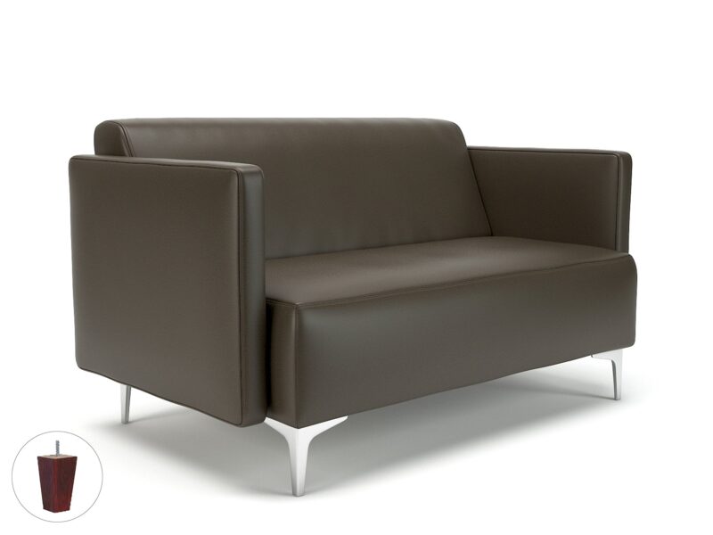 Napa Slim Arm 125cm Wide Sofa in Cristina Marrone Ultima Faux Leather - Image 55