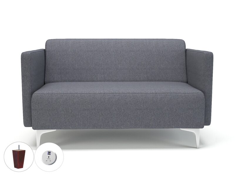 Napa Slim Arm 125cm Wide Sofa in Camira Era Fabric with Socket - Image 80