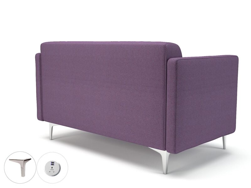 Napa Slim Arm 125cm Wide Sofa in Camira Era Fabric with Socket - Image 87