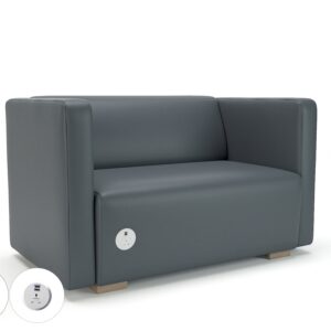 Carmel 130cm Wide Sofa in Cristina Marrone Ultima Faux Leather with Socket - Image 7