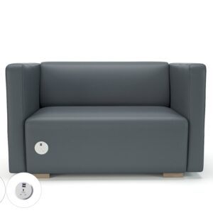 Carmel 130cm Wide Sofa in Cristina Marrone Ultima Faux Leather with Socket - Image 8