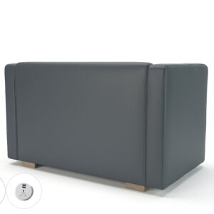 Carmel 130cm Wide Sofa in Cristina Marrone Ultima Faux Leather with Socket - Image 9