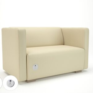 Carmel 130cm Wide Sofa in Cristina Marrone Ultima Faux Leather with Socket - Image 16